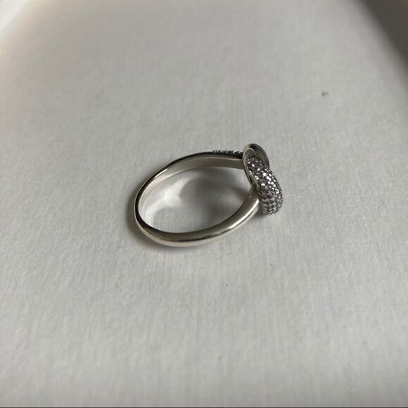 STERLING Silver Knotted Heart Ring Size 7 - Picture 6 of 12